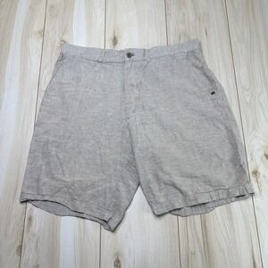 Patagonia Men Hemp Cotton Chino Shorts Heather Gray Size 35 Buttons Pockets Logo
